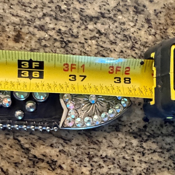B.B. Simon Black and Silver Studded Belt